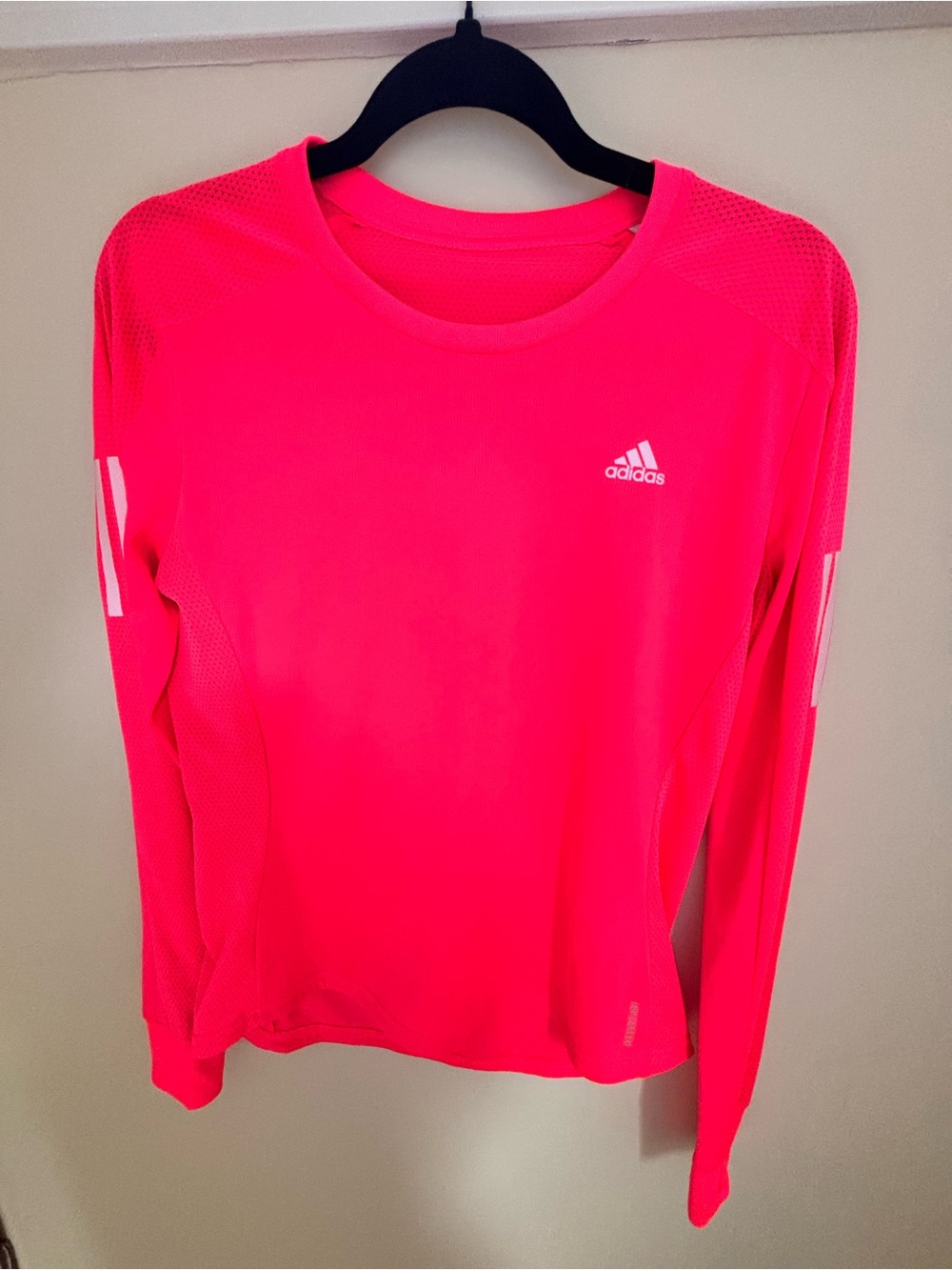 Adidas Women Neon Pink Long Sleeve Running Top